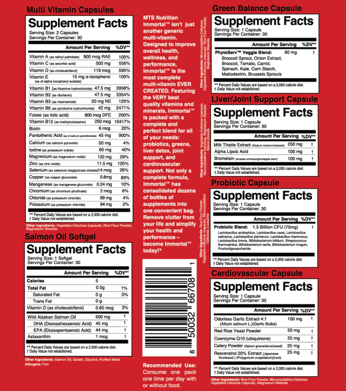 Rixast Immortal® Elite Multi-Vitamin Pack
